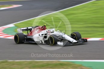 World © Octane Photographic Ltd. Formula 1 – Japanese GP - Practice 1. Alfa Romeo Sauber F1 Team C37 – Charles Leclerc. Suzuka Circuit, Japan. Friday 5th October 2018.