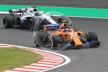 World © Octane Photographic Ltd. Formula 1 – Japanese GP - Practice 1. McLaren MCL33 Reserve Driver – Lando Norris and Williams Martini Racing FW41 – Lance Stroll. Suzuka Circuit, Japan. Friday 5th October 2018.