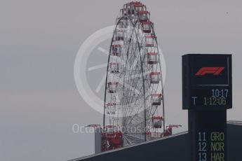 World © Octane Photographic Ltd. Formula 1 – Japanese GP - Practice 1. Timing board and ferris wheel. Suzuka Circuit, Japan. Friday 5th October 2018.