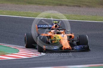 World © Octane Photographic Ltd. Formula 1 – Japanese GP - Practice 2. McLaren MCL33 – Stoffel Vandoorne. Suzuka Circuit, Japan. Friday 5th October 2018.