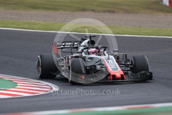 World © Octane Photographic Ltd. Formula 1 – Japanese GP - Practice 2. Haas F1 Team VF-18 – Romain Grosjean. Suzuka Circuit, Japan. Friday 5th October 2018.