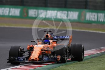 World © Octane Photographic Ltd. Formula 1 – Japanese GP - Practice 2. McLaren MCL33 – Fernando Alonso. Suzuka Circuit, Japan. Friday 5th October 2018.