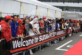 World © Octane Photographic Ltd. Formula 1 – Japanese GP - Practice 3. Fans wait for the drivers. Suzuka Circuit, Japan. Saturday 6th October 2018.