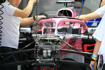 World © Octane Photographic Ltd. Formula 1 – Japanese GP - Pit Lane. Racing Point Force India VJM11 - Sergio Perez race day setup. Suzuka Circuit, Japan. Sunday 7th October 2018.