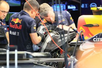 World © Octane Photographic Ltd. Formula 1 – Japanese GP - Pit Lane. Aston Martin Red Bull Racing TAG Heuer RB14 – Max Verstappen race day setup. Suzuka Circuit, Japan. Sunday 7th October 2018.