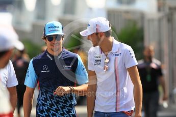 World © Octane Photographic Ltd. Formula 1 – Japanese GP - Paddock. Williams Martini Racing FW41 – Lance Stroll and Racing Point Force India VJM11 - Esteban Ocon. Suzuka Circuit, Japan. Sunday 7th October 2018.