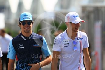 World © Octane Photographic Ltd. Formula 1 – Japanese GP - Paddock. Williams Martini Racing FW41 – Lance Stroll and Racing Point Force India VJM11 - Esteban Ocon. Suzuka Circuit, Japan. Sunday 7th October 2018.