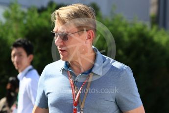 World © Octane Photographic Ltd. Formula 1 – Japanese GP - Paddock. Mika Hakkinen. Suzuka Circuit, Japan. Sunday 7th October 2018.