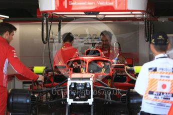 World © Octane Photographic Ltd. Formula 1 – Japanese GP - Pit Lane. Scuderia Ferrari SF71-H – Sebastian Vettel. Suzuka Circuit, Japan. Sunday 7th October 2018.