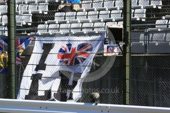 World © Octane Photographic Ltd. Formula 1 – Japanese GP - Pit Lane. Lewis Hamilton fans' flag in the grandstand. Suzuka Circuit, Japan. Sunday 7th October 2018.