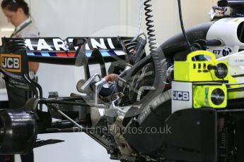 World © Octane Photographic Ltd. Formula 1 – Japanese GP - Pit Lane. Williams Martini Racing FW41 race day setup. Suzuka Circuit, Japan. Sunday 7th October 2018.