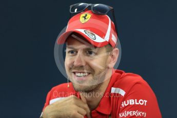 World © Octane Photographic Ltd. Formula 1 – Japanese GP - FIA Drivers’ Press Conference. Scuderia Ferrari – Sebastian Vettel. Suzuka Circuit, Japan. Thursday 4th October 2018.