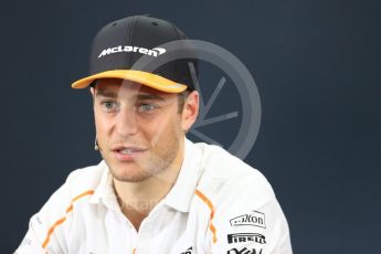 World © Octane Photographic Ltd. Formula 1 – Japanese GP - FIA Drivers’ Press Conference. McLaren – Stoffel Vandoorne Suzuka Circuit, Japan. Thursday 4th October 2018.