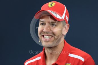 World © Octane Photographic Ltd. Formula 1 – Japanese GP - FIA Drivers’ Press Conference. Scuderia Ferrari – Sebastian Vettel. Suzuka Circuit, Japan. Thursday 4th October 2018.