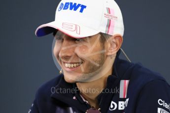 World © Octane Photographic Ltd. Formula 1 – Japanese GP - FIA Drivers’ Press Conference. Racing Point Force India - Esteban Ocon. Suzuka Circuit, Japan. Thursday 4th October 2018.