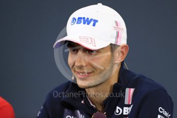 World © Octane Photographic Ltd. Formula 1 – Japanese GP - FIA Drivers’ Press Conference. Racing Point Force India - Esteban Ocon. Suzuka Circuit, Japan. Thursday 4th October 2018.