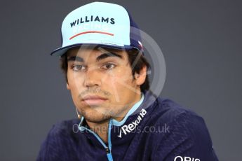 World © Octane Photographic Ltd. Formula 1 – Japanese GP - FIA Drivers’ Press Conference. Williams Martini Racing – Lance Stroll. Suzuka Circuit, Japan. Thursday 4th October 2018.