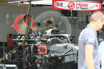 World © Octane Photographic Ltd. Formula 1 – Japanese GP - Pit Lane. Haas F1 Team VF-18. Suzuka Circuit, Japan. Thursday 4th October 2018.