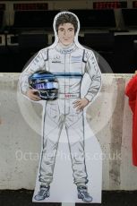 World © Octane Photographic Ltd. Formula 1 – Japanese GP - Pit Lane. Williams Martini Racing FW41 – Lance Stroll life sized card cutout. Suzuka Circuit, Japan. Thursday 4th October 2018.