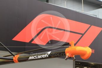 World © Octane Photographic Ltd. Formula 1 – F1 - Pit Lane. Japanese GP pit lane stencilling in the wet . Suzuka Circuit, Japan. Thursday 4th October 2018.
