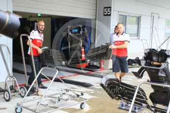 World © Octane Photographic Ltd. Formula 1 – Japanese GP - Pit Lane. Alfa Romeo Sauber F1 Team C37 – Marcus Ericsson. Suzuka Circuit, Japan. Thursday 4th October 2018.