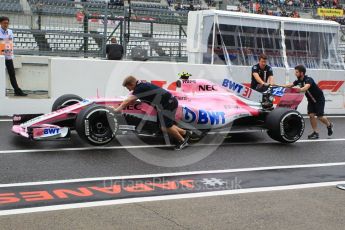 World © Octane Photographic Ltd. Formula 1 – Japanese GP - Pit Lane. Racing Point Force India VJM11 - Esteban Ocon. Suzuka Circuit, Japan. Thursday 4th October 2018.