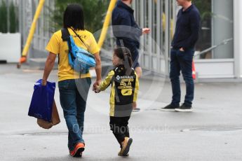 World © Octane Photographic Ltd. Formula 1 – Japanese GP - Paddock. Renault Sport F1 Team RS18 – Carlos Sainz young fan. Suzuka Circuit, Japan. Thursday 4th October 2018.
