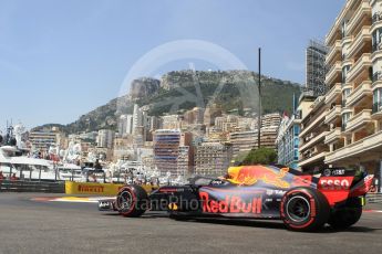 World © Octane Photographic Ltd. Formula 1 – Monaco GP - Practice 3. Aston Martin Red Bull Racing TAG Heuer RB14 – Max Verstappen. Monte-Carlo. Saturday 26th May 2018.