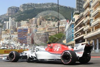 World © Octane Photographic Ltd. Formula 1 – Monaco GP - Practice 3. Alfa Romeo Sauber F1 Team C37 – Charles Leclerc. Monte-Carlo. Saturday 26th May 2018.