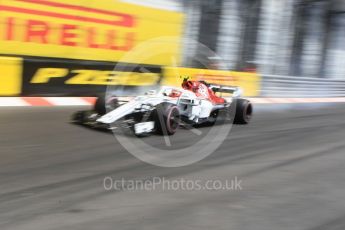 World © Octane Photographic Ltd. Formula 1 – Monaco GP - Practice 3. Alfa Romeo Sauber F1 Team C37 – Charles Leclerc. Monte-Carlo. Saturday 26th May 2018.