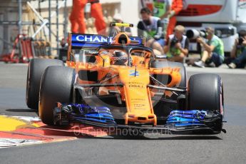 World © Octane Photographic Ltd. Formula 1 – Monaco GP - Practice 3. McLaren MCL33 – Stoffel Vandoorne. Monte-Carlo. Saturday 26th May 2018.