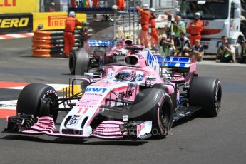 World © Octane Photographic Ltd. Formula 1 – Monaco GP - Practice 3. Sahara Force India VJM11 - Sergio Perez and Esteban Ocon. Monte-Carlo. Saturday 26th May 2018.