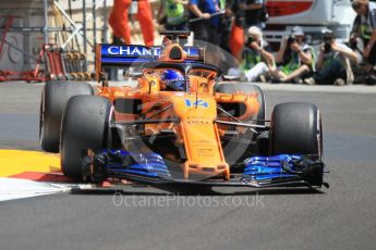 World © Octane Photographic Ltd. Formula 1 – Monaco GP - Practice 3. McLaren MCL33 – Fernando Alonso. Monte-Carlo. Saturday 26th May 2018.