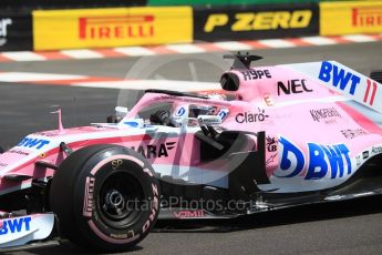 World © Octane Photographic Ltd. Formula 1 – Monaco GP - Practice 3. Sahara Force India VJM11 - Sergio Perez. Monte-Carlo. Saturday 26th May 2018.
