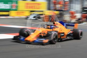 World © Octane Photographic Ltd. Formula 1 – Monaco GP - Practice 3. McLaren MCL33 – Stoffel Vandoorne. Monte-Carlo. Saturday 26th May 2018.