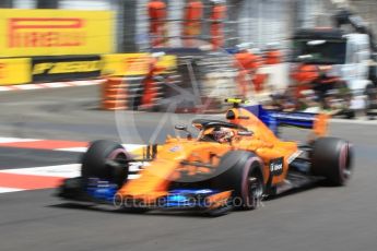 World © Octane Photographic Ltd. Formula 1 – Monaco GP - Practice 3. McLaren MCL33 – Stoffel Vandoorne. Monte-Carlo. Saturday 26th May 2018.
