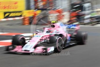 World © Octane Photographic Ltd. Formula 1 – Monaco GP - Practice 3. Sahara Force India VJM11 - Esteban Ocon. Monte-Carlo. Saturday 26th May 2018.