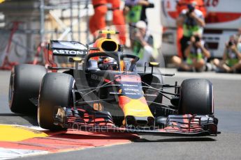 World © Octane Photographic Ltd. Formula 1 – Monaco GP - Practice 3. Aston Martin Red Bull Racing TAG Heuer RB14 – Max Verstappen. Monte-Carlo. Saturday 26th May 2018.