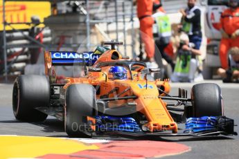 World © Octane Photographic Ltd. Formula 1 – Monaco GP - Practice 3. McLaren MCL33 – Fernando Alonso. Monte-Carlo. Saturday 26th May 2018.