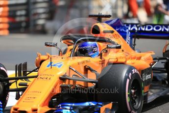World © Octane Photographic Ltd. Formula 1 – Monaco GP - Practice 3. McLaren MCL33 – Fernando Alonso. Monte-Carlo. Saturday 26th May 2018.