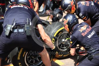 World © Octane Photographic Ltd. Formula 1 – Monaco GP - Practice 3. Aston Martin Red Bull Racing TAG Heuer RB14. Monte-Carlo. Saturday 26th May 2018.