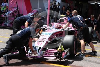 World © Octane Photographic Ltd. Formula 1 – Monaco GP - Practice 3. Sahara Force India VJM11 - Esteban Ocon. Monte-Carlo. Saturday 26th May 2018.