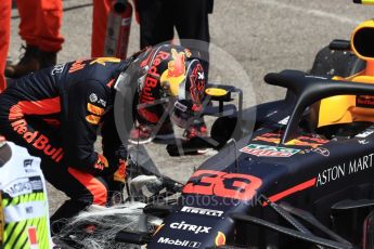 World © Octane Photographic Ltd. Formula 1 – Monaco GP - Practice 3. Aston Martin Red Bull Racing TAG Heuer RB14 – Max Verstappen crash at exit of Swimming Pool. Monte-Carlo. Saturday 26th May 2018.