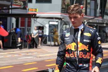 World © Octane Photographic Ltd. Formula 1 – Monaco GP - Practice 3. Aston Martin Red Bull Racing TAG Heuer RB14 – Max Verstappen crash at exit of Swimming Pool. Monte-Carlo. Saturday 26th May 2018.