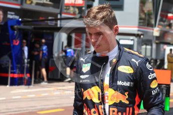 World © Octane Photographic Ltd. Formula 1 – Monaco GP - Practice 3. Aston Martin Red Bull Racing TAG Heuer RB14 – Max Verstappen crash at exit of Swimming Pool. Monte-Carlo. Saturday 26th May 2018.