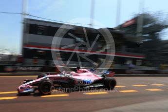 World © Octane Photographic Ltd. Formula 1 – Monaco GP - Practice 3. Sahara Force India VJM11 - Sergio Perez. Monte-Carlo. Saturday 26th May 2018.