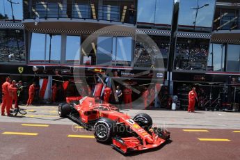 World © Octane Photographic Ltd. Formula 1 – Monaco GP - Practice 3. Scuderia Ferrari SF71-H – Sebastian Vettel. Monte-Carlo. Saturday 26th May 2018.