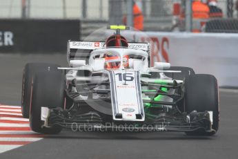 World © Octane Photographic Ltd. Formula 1 – Monaco GP - Practice 1. Alfa Romeo Sauber F1 Team C37 – Charles Leclerc. Monte-Carlo. Thursday 24th May 2018.