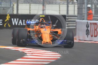 World © Octane Photographic Ltd. Formula 1 – Monaco GP - Practice 1. McLaren MCL33 – Stoffel Vandoorne. Monte-Carlo. Thursday 24th May 2018.