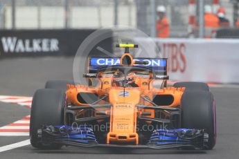 World © Octane Photographic Ltd. Formula 1 – Monaco GP - Practice 1. McLaren MCL33 – Stoffel Vandoorne. Monte-Carlo. Thursday 24th May 2018.
